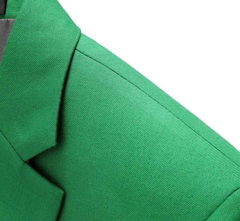 UNINUKOO Mens Suit Jacket Slim Fit Sport Coat 1 Button Notched Lapel Casual Fashion Dress Blazer for Men US Size 42 Apple Green - Image 3